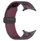 For Samsung Galaxy Watch Ultra 47mm Magnetic Folding Buckle Silicone Watch Band(Camouflage Wine Red) - 3