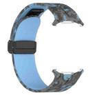 For Samsung Galaxy Watch Ultra 47mm Magnetic Folding Buckle Silicone Watch Band(Camouflage Rock Blue) - 3