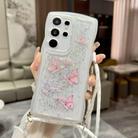 For Samsung Galaxy S22 Ultra 5G Crossbody Wave Edge Butterfly TPU Phone Case(White) - 1