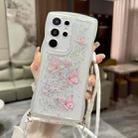 For Samsung Galaxy S23 Ultra 5G Crossbody Wave Edge Butterfly TPU Phone Case(White) - 1