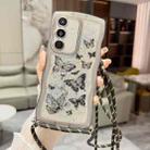 For Samsung Galaxy A15 Crossbody Wave Edge Butterfly TPU Phone Case(Black) - 1