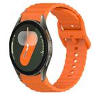 For Samsung Galaxy Watch 7 44mm Wavy Grain Stitched Quick Release Silicone Watch Band(Orange) - 1