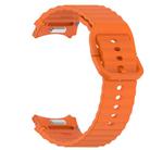 For Samsung Galaxy Watch 7 44mm Wavy Grain Stitched Quick Release Silicone Watch Band(Orange) - 2