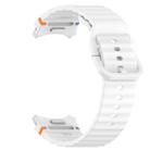 For Samsung Galaxy Watch 7 44mm Wavy Grain Stitched Quick Release Silicone Watch Band(White) - 2