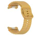 For Samsung Galaxy Watch 7 44mm Wavy Grain Stitched Quick Release Silicone Watch Band(Yellow) - 2