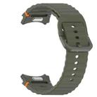 For Samsung Galaxy Watch 7 44mm Wavy Grain Stitched Quick Release Silicone Watch Band(Army Green) - 2