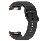 For Samsung Galaxy Watch 7 40mm Wavy Grain Stitched Quick Release Silicone Watch Band(Black) - 2