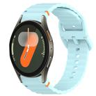 For Samsung Galaxy Watch 7 40mm Wavy Grain Stitched Quick Release Silicone Watch Band(Light Blue) - 1