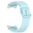 For Samsung Galaxy Watch 7 40mm Wavy Grain Stitched Quick Release Silicone Watch Band(Light Blue) - 2