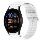 For Samsung Galaxy Watch FE 40mm Wavy Grain Stitched Quick Release Silicone Watch Band(White) - 1