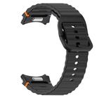 For Samsung Galaxy Watch FE 40mm Wavy Grain Stitched Quick Release Silicone Watch Band(Black) - 2