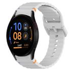 For Samsung Galaxy Watch FE 40mm Wavy Grain Stitched Quick Release Silicone Watch Band(Light Grey) - 1