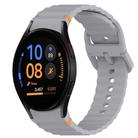 For Samsung Galaxy Watch FE 40mm Wavy Grain Stitched Quick Release Silicone Watch Band(Dark Grey) - 1