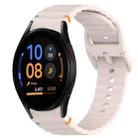 For Samsung Galaxy Watch FE 40mm Wavy Grain Stitched Quick Release Silicone Watch Band(Starlight) - 1