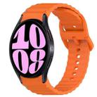 For Samsung Galaxy Watch 6 44mm Wavy Grain Stitched Quick Release Silicone Watch Band(Orange) - 1