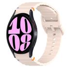 For Samsung Galaxy Watch 6 44mm Wavy Grain Stitched Quick Release Silicone Watch Band(Pink) - 1