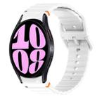 For Samsung Galaxy Watch 6 44mm Wavy Grain Stitched Quick Release Silicone Watch Band(White) - 1