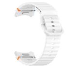 For Samsung Galaxy Watch 6 44mm Wavy Grain Stitched Quick Release Silicone Watch Band(White) - 2