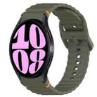 For Samsung Galaxy Watch 6 44mm Wavy Grain Stitched Quick Release Silicone Watch Band(Army Green) - 1