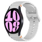 For Samsung Galaxy Watch 6 44mm Wavy Grain Stitched Quick Release Silicone Watch Band(Light Grey) - 1