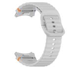 For Samsung Galaxy Watch 6 44mm Wavy Grain Stitched Quick Release Silicone Watch Band(Light Grey) - 2