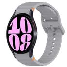 For Samsung Galaxy Watch 6 44mm Wavy Grain Stitched Quick Release Silicone Watch Band(Dark Grey) - 1