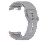 For Samsung Galaxy Watch 6 44mm Wavy Grain Stitched Quick Release Silicone Watch Band(Dark Grey) - 2