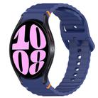 For Samsung Galaxy Watch 6 44mm Wavy Grain Stitched Quick Release Silicone Watch Band(Midnight Blue) - 1