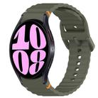 For Samsung Galaxy Watch 6 40mm Wavy Grain Stitched Quick Release Silicone Watch Band(Army Green) - 1