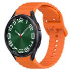 For Samsung Galaxy Watch 6 Classic 47mm Wavy Grain Stitched Quick Release Silicone Watch Band(Orange) - 1