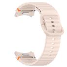 For Samsung Galaxy Watch 6 Classic 47mm Wavy Grain Stitched Quick Release Silicone Watch Band(Pink) - 2