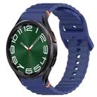 For Samsung Galaxy Watch 6 Classic 47mm Wavy Grain Stitched Quick Release Silicone Watch Band(Midnight Blue) - 1