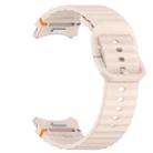 For Samsung Galaxy Watch 6 Classic 43mm Wavy Grain Stitched Quick Release Silicone Watch Band(Pink) - 2