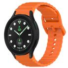 For Samsung Galaxy Watch 5 Pro Golf Edition Wavy Grain Stitched Quick Release Silicone Watch Band(Orange) - 1