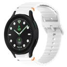 For Samsung Galaxy Watch 5 Pro Golf Edition Wavy Grain Stitched Quick Release Silicone Watch Band(White) - 1