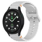 For Samsung Galaxy Watch 5 Pro Golf Edition Wavy Grain Stitched Quick Release Silicone Watch Band(Light Grey) - 1