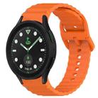 For Samsung Galaxy Watch 5 Golf Edition Wavy Grain Stitched Quick Release Silicone Watch Band(Orange) - 1