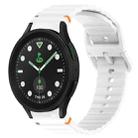 For Samsung Galaxy Watch 5 Golf Edition Wavy Grain Stitched Quick Release Silicone Watch Band(White) - 1