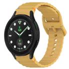 For Samsung Galaxy Watch 5 Golf Edition Wavy Grain Stitched Quick Release Silicone Watch Band(Yellow) - 1