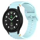 For Samsung Galaxy Watch 5 Golf Edition Wavy Grain Stitched Quick Release Silicone Watch Band(Light Blue) - 1