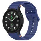 For Samsung Galaxy Watch 5 Golf Edition Wavy Grain Stitched Quick Release Silicone Watch Band(Midnight Blue) - 1