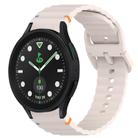 For Samsung Galaxy Watch 5 Golf Edition Wavy Grain Stitched Quick Release Silicone Watch Band(Starlight) - 1