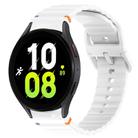 For Samsung Galaxy Watch 5  44mm Wavy Grain Stitched Quick Release Silicone Watch Band(White) - 1