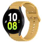 For Samsung Galaxy Watch 5  44mm Wavy Grain Stitched Quick Release Silicone Watch Band(Yellow) - 1