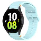 For Samsung Galaxy Watch 5  44mm Wavy Grain Stitched Quick Release Silicone Watch Band(Light Blue) - 1