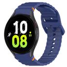 For Samsung Galaxy Watch 5  44mm Wavy Grain Stitched Quick Release Silicone Watch Band(Midnight Blue) - 1