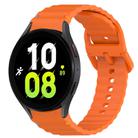 For Samsung Galaxy Watch 5  40mm Wavy Grain Stitched Quick Release Silicone Watch Band(Orange) - 1