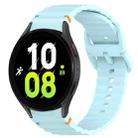 For Samsung Galaxy Watch 5  40mm Wavy Grain Stitched Quick Release Silicone Watch Band(Light Blue) - 1