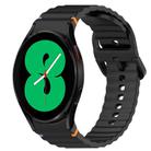 For Samsung Galaxy Watch 4 44mm Wavy Grain Stitched Quick Release Silicone Watch Band(Black) - 1