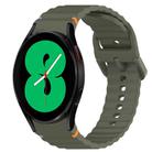 For Samsung Galaxy Watch 4 40mm Wavy Grain Stitched Quick Release Silicone Watch Band(Army Green) - 1